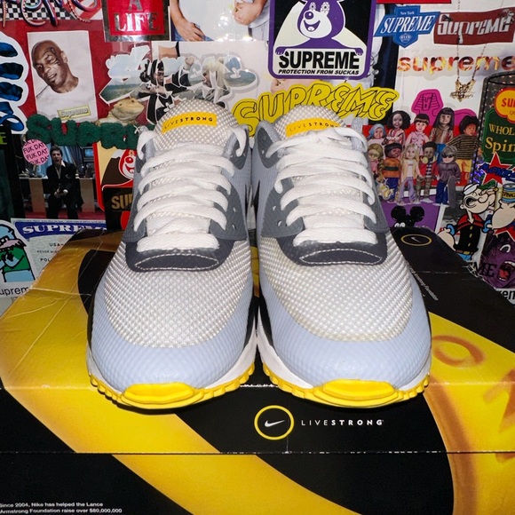 2012 Nike Air Max 90 Hyperfuse Livestrong Size 8 AM90 RARE AM1 1 One - Picture 4 of 10